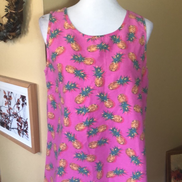 INGEAR RESORT sz XXLarge Pineapple Graphic Tankdress Beach Resort Summer $59 NEW - Picture 2 of 16